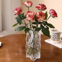 水晶玻璃花瓶水养鲜花百合玫瑰桌面客厅装饰摆件民宿轻奢高级感