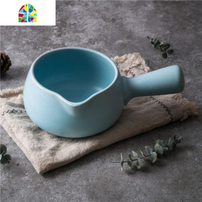 日式陶瓷奶锅汤锅不粘锅小砂锅热牛奶煮粥泡面锅宝宝辅食小锅炖锅 FENGHOU 桔色700ML+送隔热垫