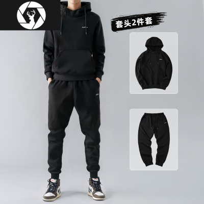 HongZun卫衣套装冬季男士2020新款秋装连帽运动休闲潮秋冬款加绒加厚外套其他套装