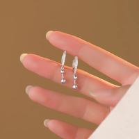 s925银针双球耳环女小众耳钉轻奢耳扣高级感气质简约流苏耳坠耳饰