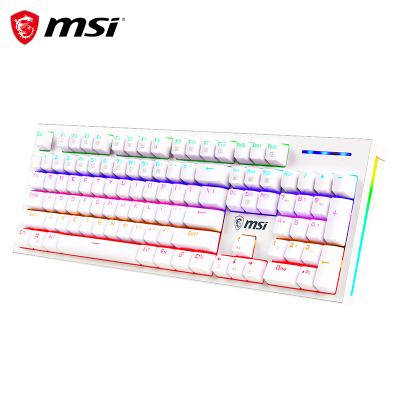 微星（MSI）GK50Z机械键盘茶轴RGB光效有线游戏电竞办公键盘104键吃鸡键盘白色