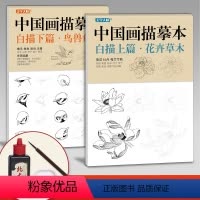 [正版]送笔墨碟中国画描摹本工笔画上下2册/基础训练篇+强化提高篇sh