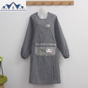 秋冬可爱日系长袖围裙女做饭棉时尚厨房防油罩衣大人工作服定制 三维工匠