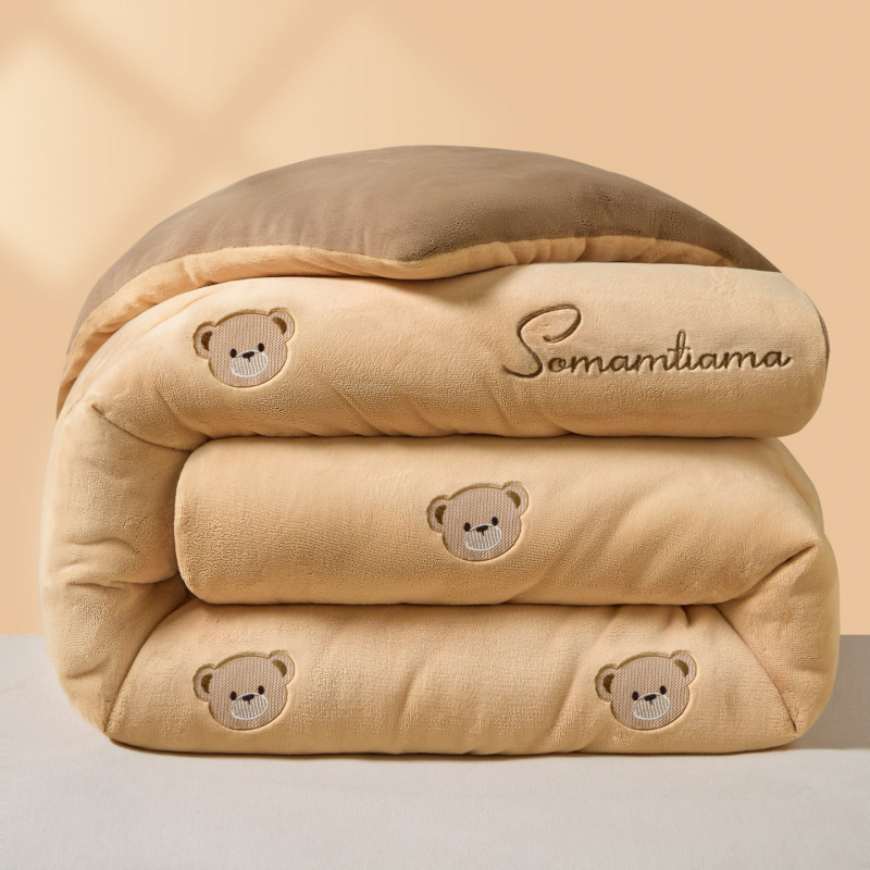 牛奶绒被子冬被冬季加厚保暖棉被学生宿舍单人珊瑚绒棉被芯被褥