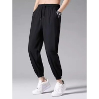 冰丝裤子男款韩版夏季薄款宽松型束脚九分运动裤休闲长裤