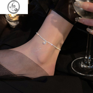 JiMi精致闪钻银色脚链女ins高级感小众设计脚环脚饰品2023新款夏季潮 精致闪钻银色脚链单条装