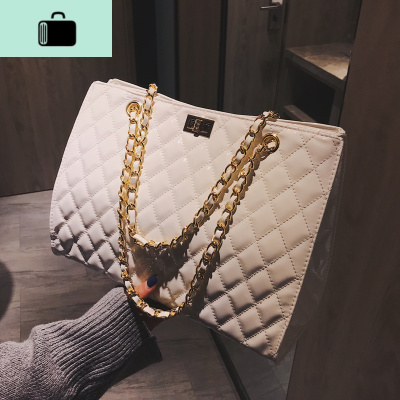 菱格链条包包女2020新款复古质感大包包chic大容量手提单肩托特包NEW LAKE女士单肩包