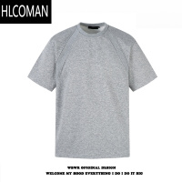 HLCOMAN美式简约设计感纯色圆领短袖T恤男夏季潮牌休闲百搭宽松上衣
