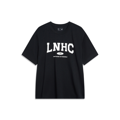  李宁(LI-NING)短袖T恤男女同款官方新款运动时尚系列情侣装圆领夏季运动服