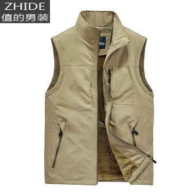 SUNTEK冬季户外加绒马甲男士工装马夹钓鱼登山摄影速干机能背心坎肩外套马甲/背心