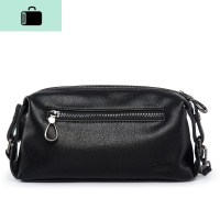 商务休闲男士手抓包 新款男包时尚皮质手抓包街头潮男手腕包手包NEW LAKE 黑色男士手拿包