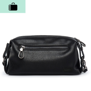 商务休闲男士手抓包 新款男包时尚皮质手抓包街头潮男手腕包手包NEW LAKE 黑色男士手拿包 黑色