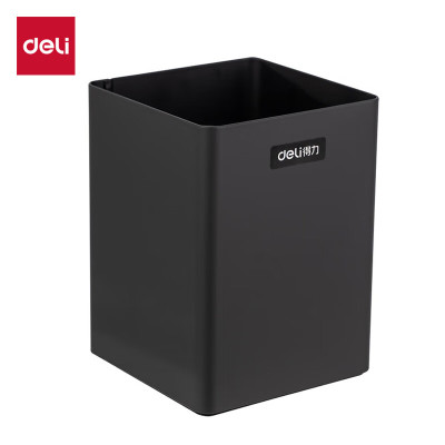 得力金属方形笔筒 黑色8931