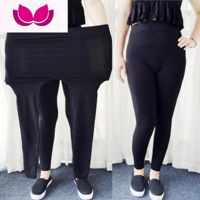 七斓秋季高腰大码九分打底裤薄款加肥女裤黑色脚踩胖MM200斤穿裤子