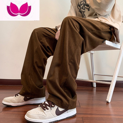 七斓美式潮牌复古灯芯绒裤子男秋季ins高街百搭宽松vibe直筒休闲长裤