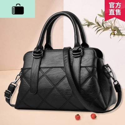 时尚大气中年女包包2020新款妈妈斜挎包简约百搭软皮手提单肩包女NEW LAKE女斜挎包