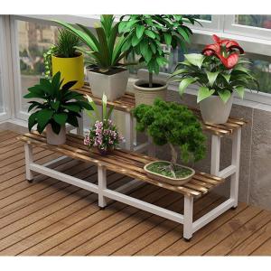 森美人花架子多层室内阶梯式落地绿萝花盆架铁艺置物架实木阳台多肉花架