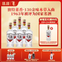 董酒[1989年获奖复刻版]白标54度430ml*6瓶裸瓶董香型高度白酒