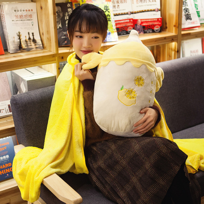 美帮汇奶瓶车载抱枕被子两用汽车靠垫多功能个性午睡枕头空调毯