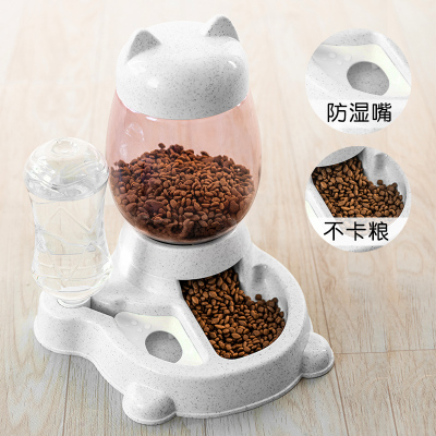 纳丽雅(Naliya)狗狗饮水器自动喂食器狗饭盆宠物泰迪狗粮碗双碗宠物猫自动饮水机灰（自动喂水/自动喂食）