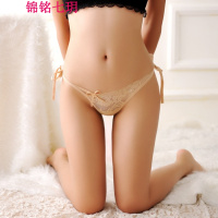 锦铭七玥系带式丁字裤内裤女性感透明诱惑透气镂空大码女士裤头女