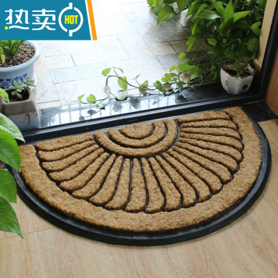 敬平椰棕门垫半圆形门垫进门口地垫入户门厅玄关去尘蹭土脚垫防滑垫子