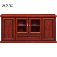 苏久冠胡桃色餐边柜简约茶水柜四门1600*400*800