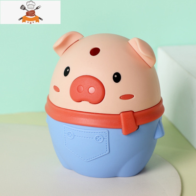 卡通小猪牙签盒家用个性按压式牙签筒创意自动弹出可爱牙签罐轻奢 敬平 [按压式]蓝小猪牙签罐