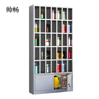 帅畅201不锈钢员工车间多格茶杯放置收纳柜25格水杯柜1800*900*250