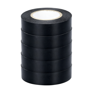 酷博睿 电工胶带 电气绝缘胶带 汽修无铅 彩色PVC电工胶布 黑色18mm*20m(10卷)HKFH09