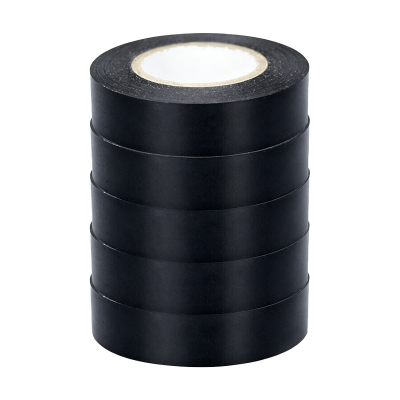 酷博睿 电工胶带 电气绝缘胶带 汽修无铅 彩色PVC电工胶布 黑色18mm*20m(10卷)HKFH09