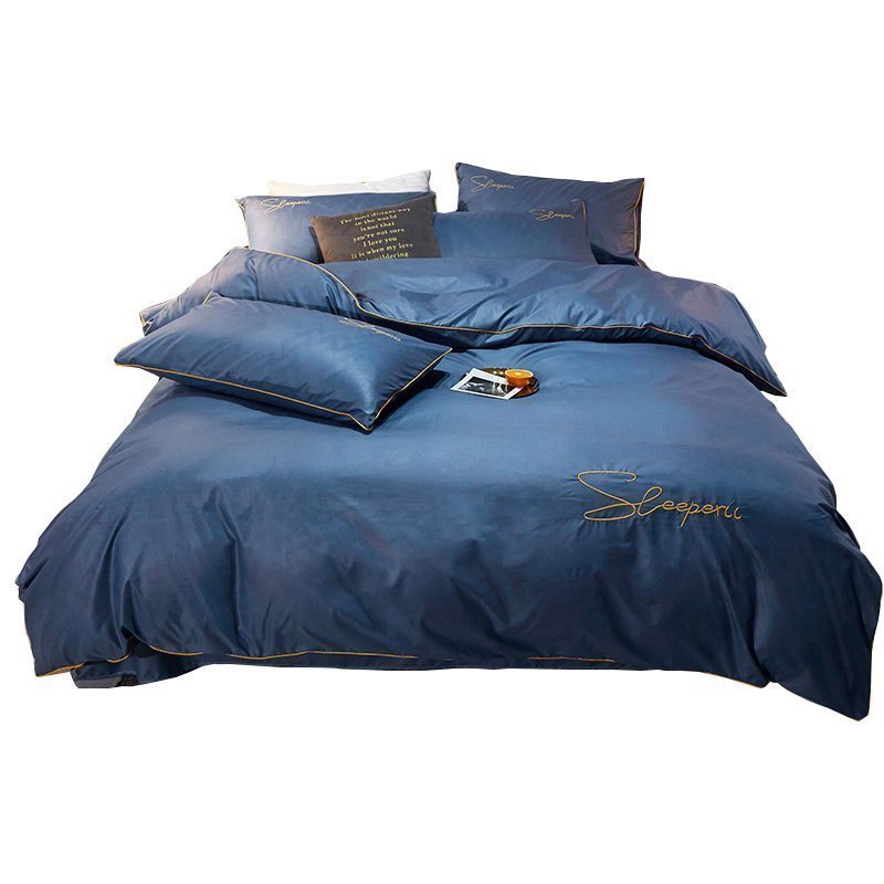 美帮汇铺盖四件套简约风床上单人宿舍六件套高中生全套装床单三件套男生