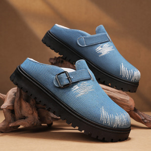 2025春夏季新款潮流勃肯复古包头拖鞋时尚男士套脚轻便简约个性鞋