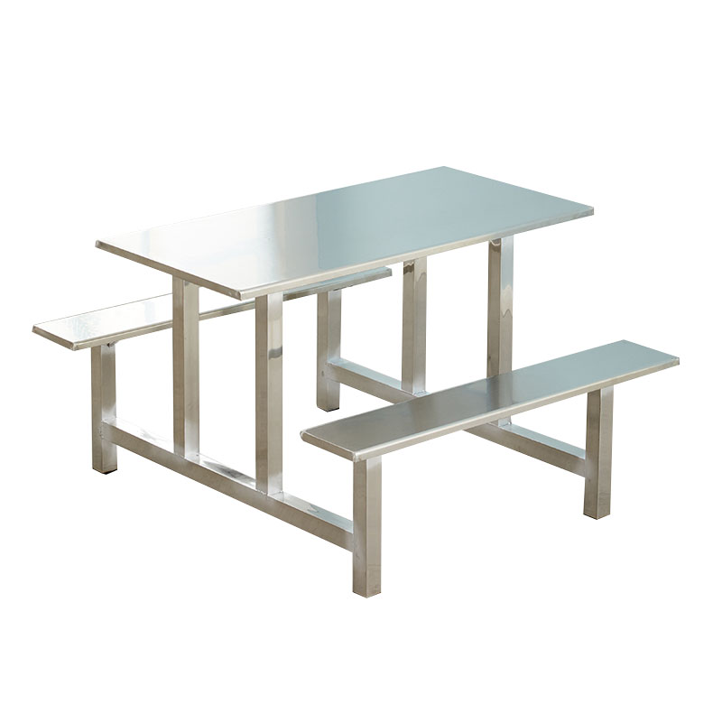 锦北 不锈钢食堂餐桌员工连体快餐桌椅组合饭堂长方形餐桌椅 四人连体