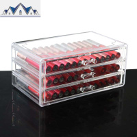 亚克力桌面收纳盒 三层3抽收纳盒化妆品收纳盒抽屉式收纳柜口红架 三维工匠