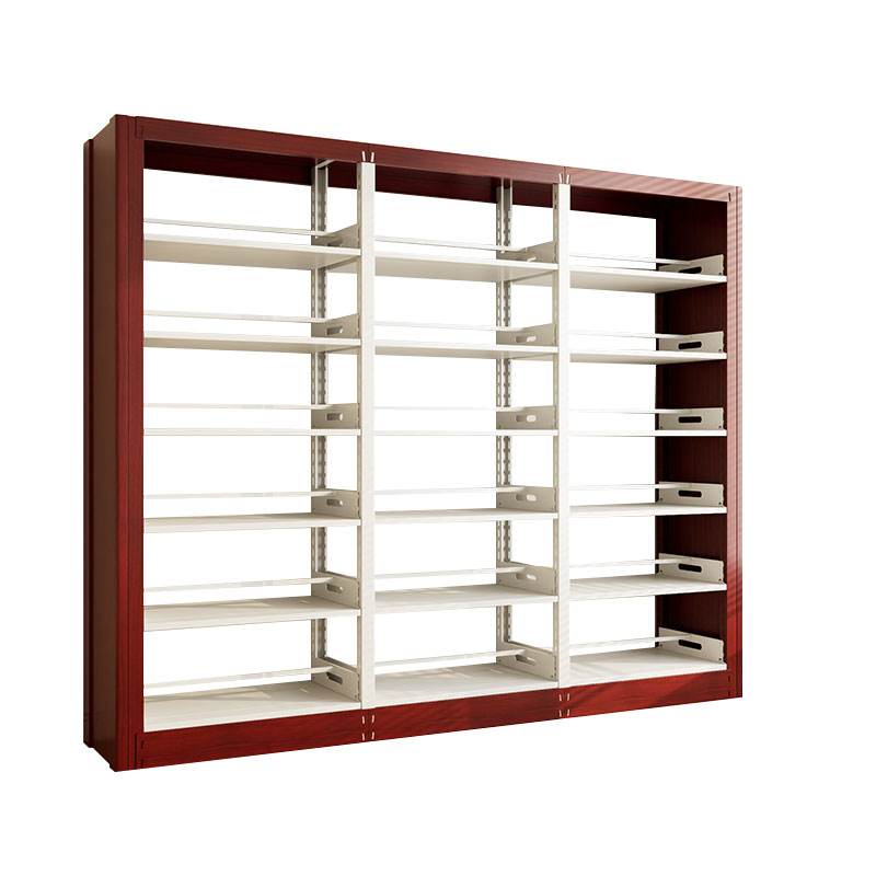 臻远ZY4072638 钢制书架红色资料架 双面6层一列三组 2800*450*2000mm