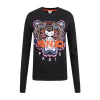 高田贤三(Kenzo)纯棉圆领长袖女款logo虎头刺绣运动卫衣外套