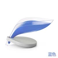 树叶肥皂盒浴室免打孔创意吸盘香皂盒架卫生间沥水洗衣皂盒置物架 三维工匠 绿色