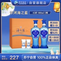 洋河 蓝色经典 海之蓝 42度 480ml*2瓶 礼盒装 浓香型白酒