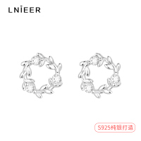 925纯银花环耳钉钻石冷淡风耳环女2025新款小巧花朵夏季气质耳饰送女朋友老婆情人节七夕生日礼物