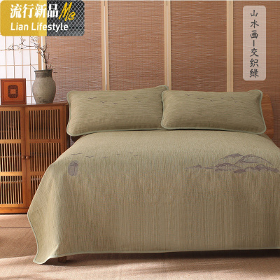 老粗布床单 加厚加密凉席三件套夏天粗布床单席子可水洗 三维工匠