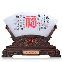 美帮汇百福图扇形玉石屏风摆件乔迁新居礼品玄关酒柜书房装饰定制工艺品
