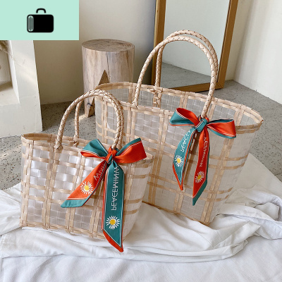 大包包2020新款潮大容量托特包透明菜篮子单肩手提包时尚女编织包NEW LAKE女士单肩包