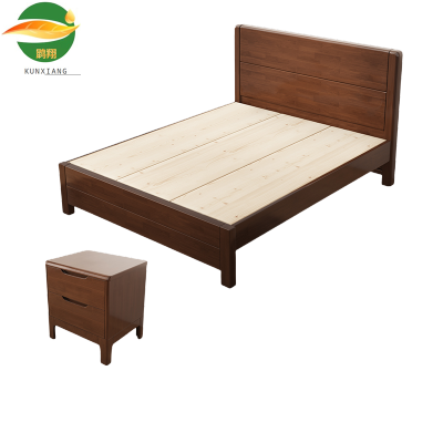 鹍翔实木单人床+床头柜120X204CM/套