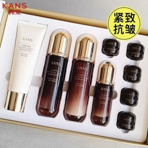 (Kans)韩束套装礼盒护肤套装 紧致淡纹弹力悦颜礼盒 洁面+水+乳+精华液+面霜+眼霜 保湿补水,滋润营养
