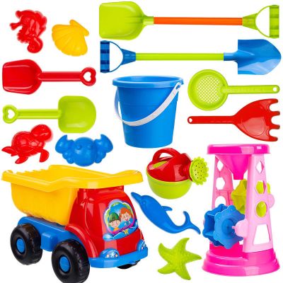 里伍儿童沙滩玩具套装宝宝戏水玩沙子沙漏车桶大号铲子工具决明子玩具