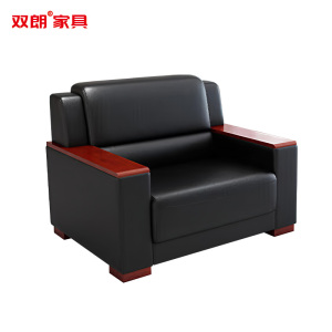 双朗 皮质单人位沙发 SL-HB866-1HT 1020*860*920mm 黑色 张