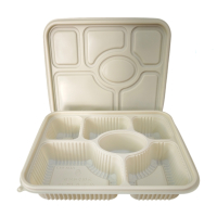 金胜星 一次性降解六格餐盒 1300ml 200套/箱