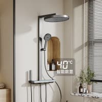 惠达(HUIDA)- S77系列 数显淋浴花洒全套精铜主体家用增压钢琴键超大置物洗澡花洒套装