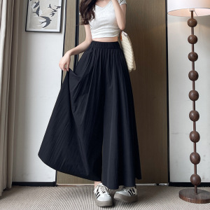 灰色山本裙裤女夏季薄款2026新款高腰垂感半身裙小个子冰丝阔腿裤